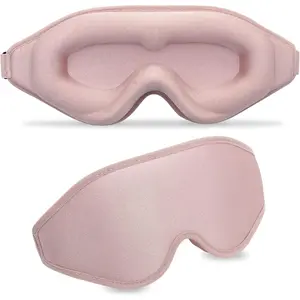 3D Contoured Sleep Mask for Women Men,Effective Light Blocking Eye Mask Sleeping Soft Night Blindfold with Adjustable Strap(Pink) Foam Gift