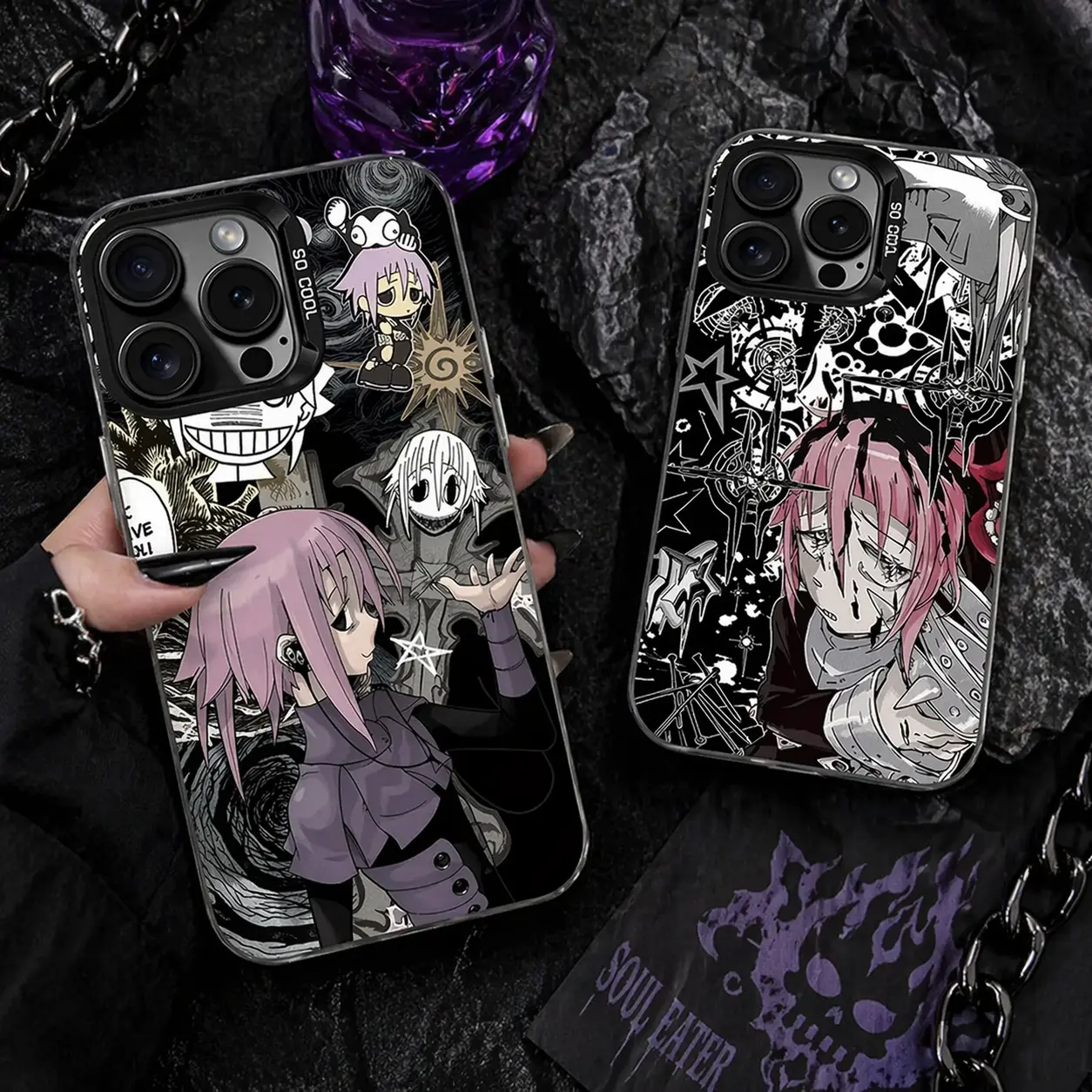 Crona Soul Eater Animal Casing TPU Phone Accessories - Black Matte Hard Bumper, Anti-Fall Shockproof Cover for iPhone 17,16,15,14,13,12,11 Pro Max Plus
