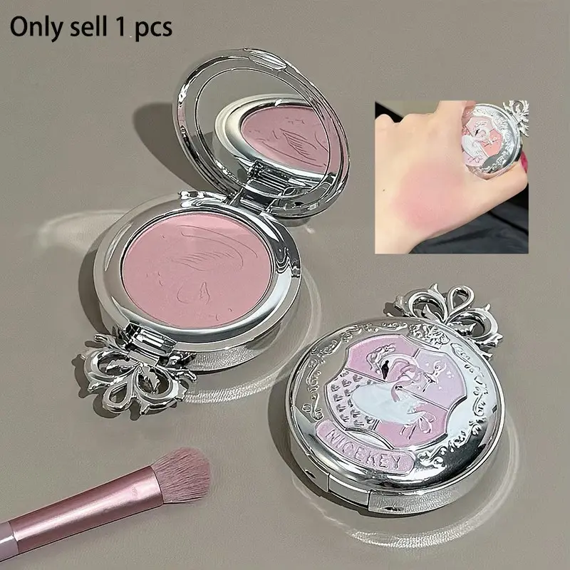 Ballet Foundation Blush, Makeup, Cosmetics Products, Swan Relief Design, Smooth Matte Finish, Suitable for All Skin Tones, Can Be Used as Eyeshadow