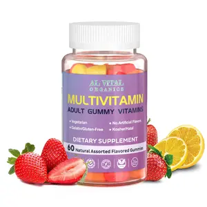 Multivitamin Gummies for Adults Natural Organic Edible Supplement with Essential Nutrients for Health & Wellness 150g Single Pack Vegetarian Gelatin-Free Gluten-Free Kosher Halal Healthcare - Dietary Fitness