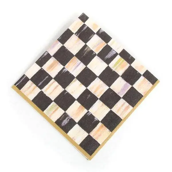 Courtly Check Paper Napkinds - Luncheon - Gold