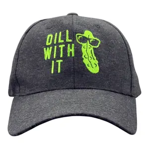 Dill With It Hat Funny Sarcastic Hilarious Pickle Baseball Cap Funny Hats Funny Food  Novelty Caps for Men Black - Standard
