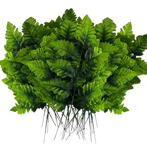 30pcs Realistic Fern Leaves, Artificial Plant Decorations, Bohemian Style Flower Arrangement, Home Office Garden Wedding Festival Decoration, Artificial Boston Ferns