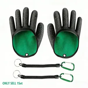 Anti-Slip Fishing Gloves with Retractable Lanyard, Waterproof and Stab-Proof, Essential Fishing Gear, Designed for Fishing