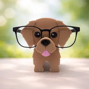 Golden Retriever Glasses Holder & Desk Organizer | 3D Printed Dog Eyeglass Stand | Cute Puppy Key Tray & Earbud Storage | Gift for Dog Lovers & Pet Parents