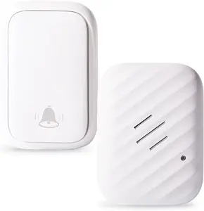 Battery-Free Wireless Doorbell,No Batteries Needed,Easy Installation,600 FT Range, 38 Chimes, Adjustable Volume,Waterproof for Classroom,Home,Office,Villa (White)