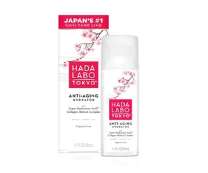 Hada Labo Tokyo Anti-Aging Hydrator 1.7 Fl. Oz - with Super Hyaluronic Acid, Collagen and Retinol Complex - lightweight anti aging serum helps increase firmness and elasticity, fragrance free