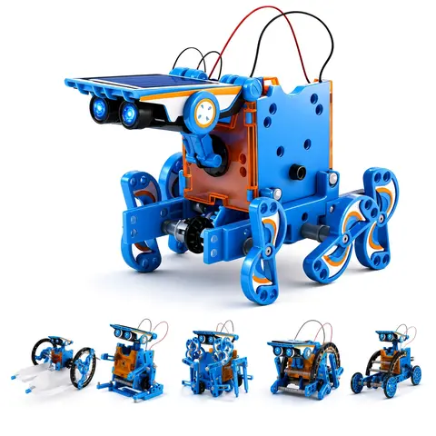 13-in-1 Solar Robot Building Kit for Kids, DIY STEM Robotics Set with Solar Panel, Rebuildable Moving Models, Hands-On Science and Engineering Activity, Gift for Boys and Girls
