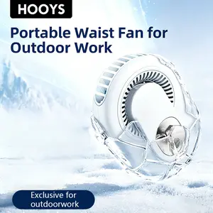 HOOYS Portable Leafless Fan, 5 Speed Mini Waist Fan, USB Rechargeable, Quiet Cooling for Travel, Outdoor & Commute, Phone Cooler