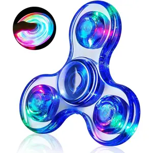 LED Glow in The Dark Light up Fidget Spinner Sensory Fidget Toys for Kids Adults, ADHD Autism Stress Relief Toys Ideal Gifts Classroom Prizes for Boys Girls Teens
