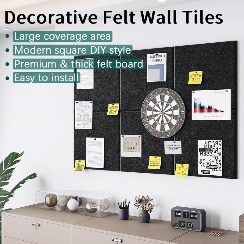 Cork Board, 6pcs Square Message Board, Wall Decor, Photo Board, Office Decor, Home Decor, Office Supplies, School Supplies, Ornaments, Home Decor Accessory