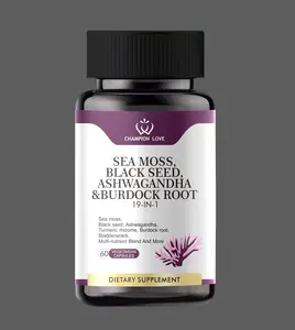 Black Seed Oil Ashwagandha Burdock Root Complex with Turmeric, Vitamin C, D3, Rich Herbal Blends Mineral Supplement Support Immunity,  vitamins Healthcare Fitness ashwagandha men probioticwomen magnesium metabolic balance patch blood sugar glp1  boost