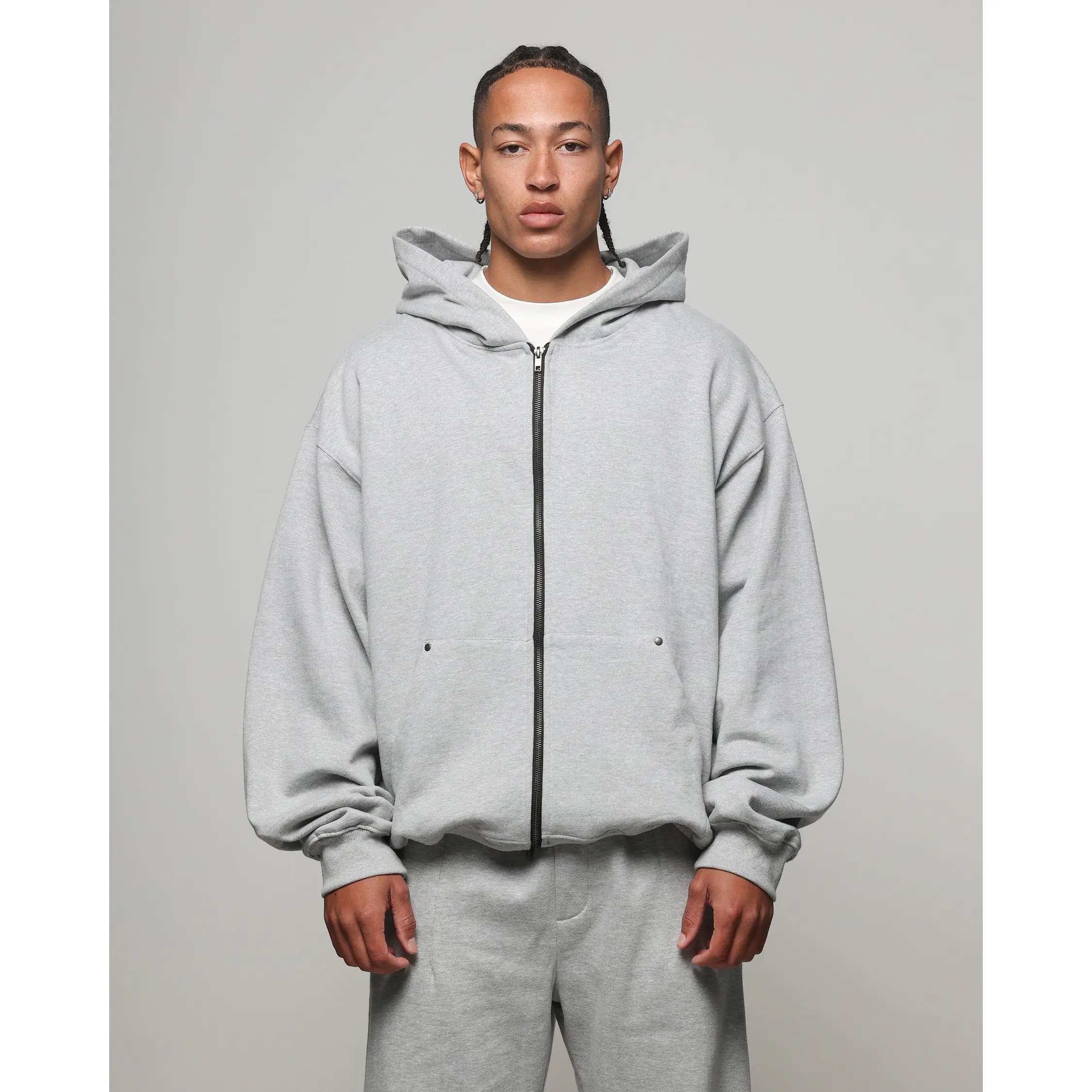 American Thrift Zip Hoodie Grey Heather