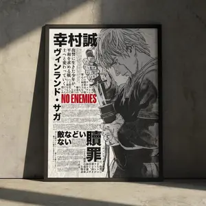 Vinland Saga Anime Manga Movie Poster Art Print, Thorfinn Vintage Japanese Wall Decor Artwork Christmas Gift Home Decoration - Unframed Poster