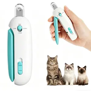 Small Pet Nail Clipper Nail Clipper with 4-Size Adjustable Trimming Hole & Hidden Nail File | Safe Toenail Trimmer for Kittens & Indoor Cats | Anti-Splash Claw Cutter for Pet Grooming (Blue)