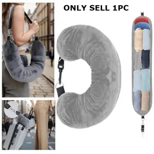 Portable U-Shaped Travel Neck Pillow, Soft Crystal Microfiber Fabric, Hand Wash Only, Multi-Color Options, Ideal for Long Flights, Camping, Outdoor Activities