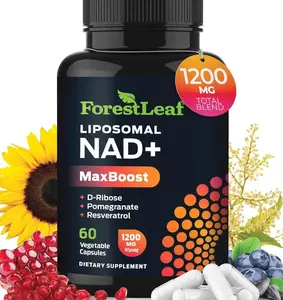ForestLeaf NAD Resveratrol Capsules, Liposomal NAD Supplement for Women and Men with D-Ribose and Pomegranate, NAD+ for Energy, Focus and Anti-Aging Support, NMN Supplement Alternative (60 Caps)