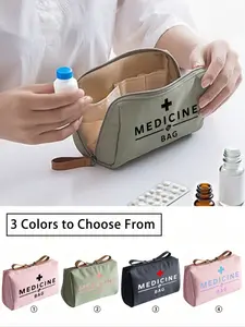 1pc Portable Medicine Bag, Compact Pill Organizer & First - Aid Pouch, Travel - Friendly Medication Storage For Daily/Outdoor/Travel, Essential For Health - Conscious & On - The - Go Users, Must - Have Medical Accessory，Multi Functional Fabric Small