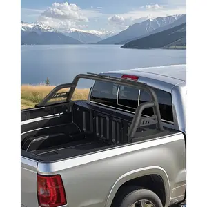 summervibes VEVOR Truck Bed Roll Bar, Universal Pickup Sport Adjustable Bar Chase Rack Compatible with Mid-Size Truck, Carbon Steel Construction with Extension Light Bracket, No Rack Included