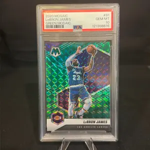 2020 Mosaic LeBron James Green Mosaic #81 GEM MT 10 PSA 121398816 Basketball Trading Card