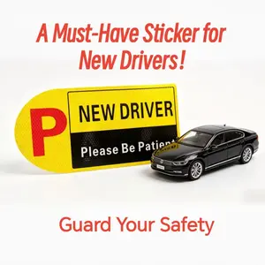 New Driver Warning Car Sticker, High-Visibility Reflective Material, Waterproof and Durable, Easy Installation, Suitable for All Vehicles