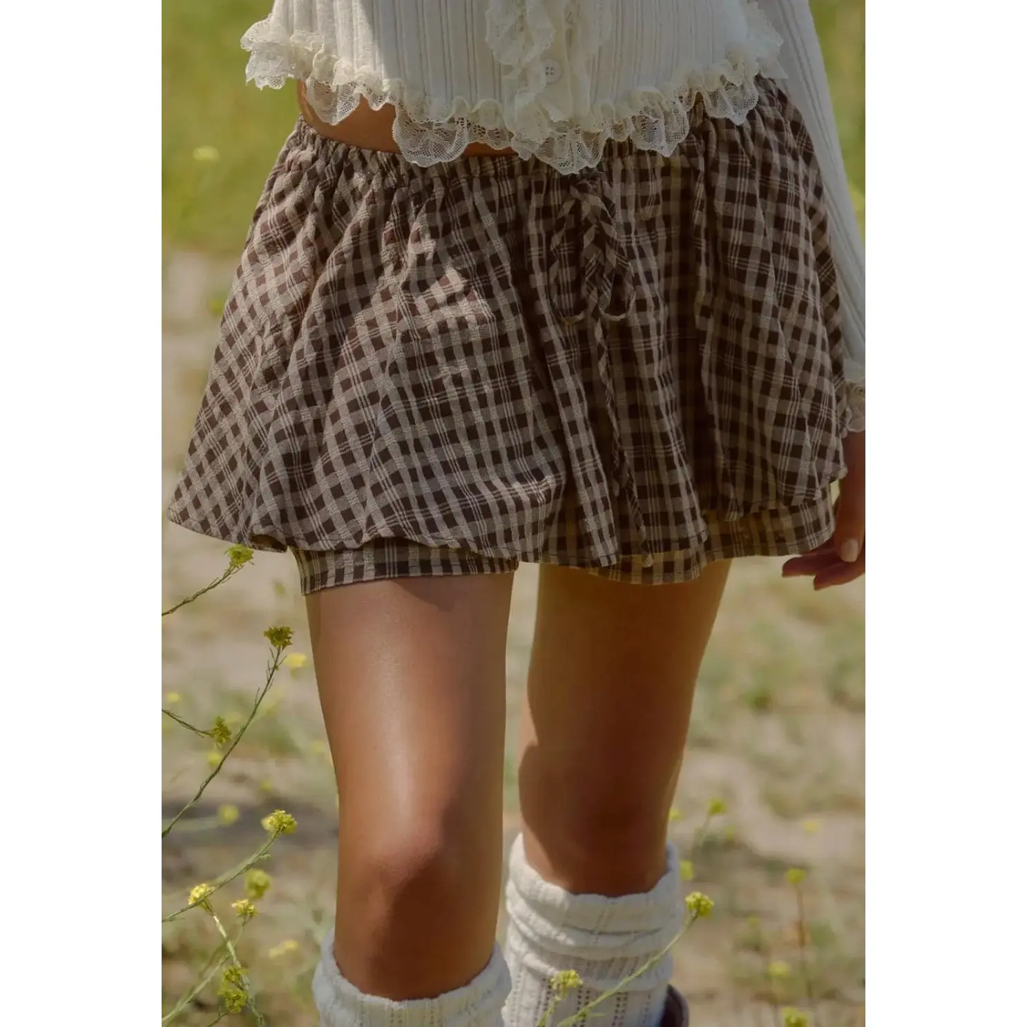 Gingham Meadow Skort