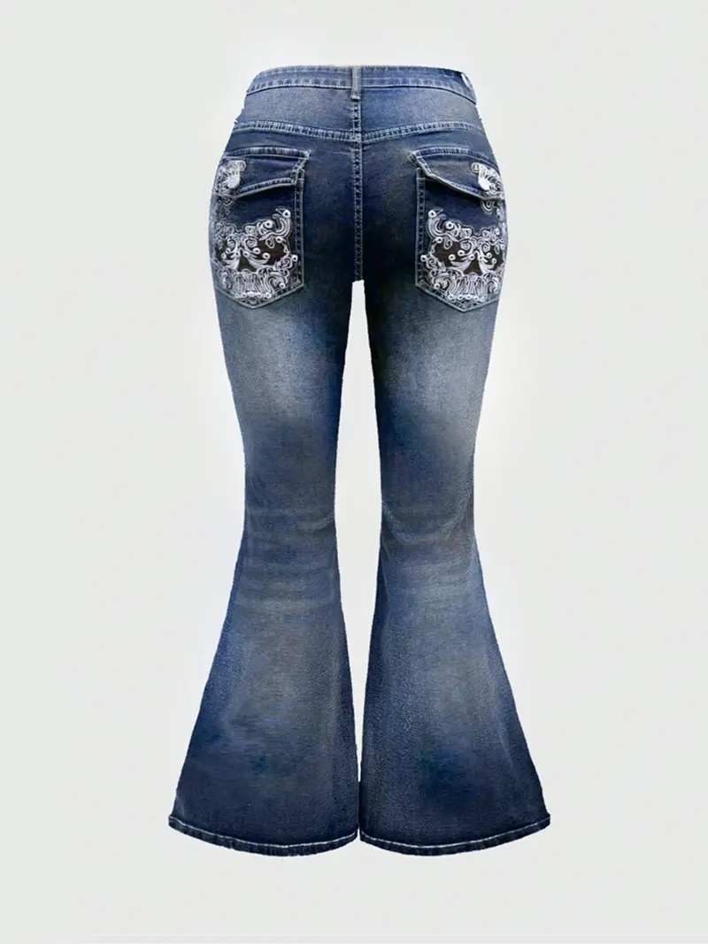 y2k rhinestone pocket jeans - TikTok Shop