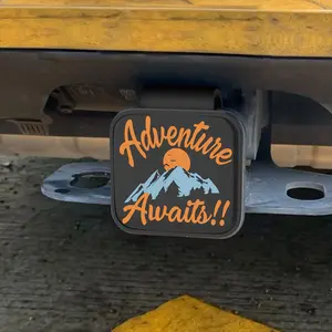 Adventure Awaits Hitch Cover for 2 Inch Receivers - Trailer Hitch Cover Tube Plug Insert Cap, Compatible with Pickup, SUV, Jeep, Cars, Trucks, RV & More Exterior Accessories