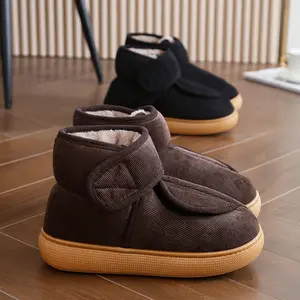 Brand Bdhjydb Men' & Women' Wide Toe Warm Slippers Suitable for Elderly - Slip- High Heel Shoe with Non-Slip Rubber Sole, Upper & Warmth, Indoor/Outdoor Winter Shoes for Floors, Year-Round (No Shoe Insert)