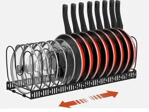 Adjustable Expandable Cookware Organizer for Kitchen Storage