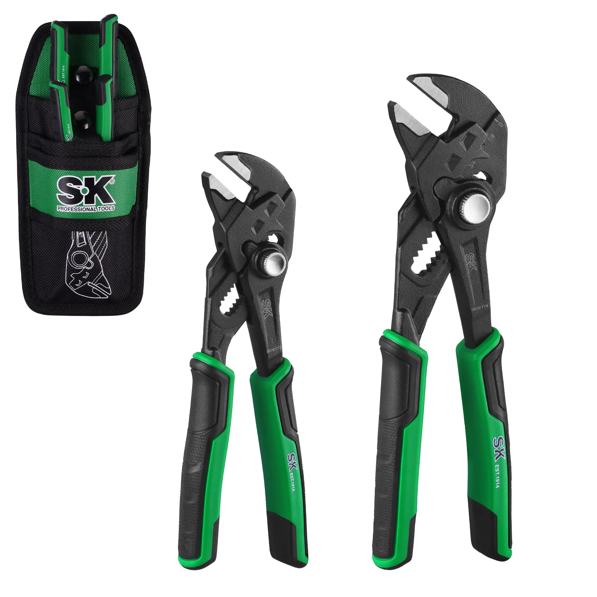 #summersale SK Pliers Wrench Set, Adjustable Parallel Smooth Jaw Pliers, Premium CR-V Construction, with Pocket Tool Pouch
