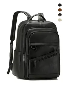 Men's Business Shoulder Bag, Large Capacity Commuter Laptop Backpack, Waterproof Soft Leather Travel Bag, Multi-Layer Anti-Theft Design