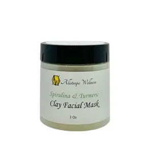 Clay Facial Mask Concentrate - Spirulina & Turmeric Brightening clay mask care face Smooth Gentle Powder