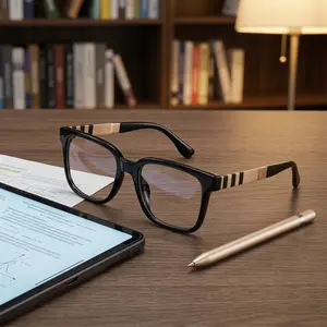 Flattering Square Frame Clear Eyeglasses | Retro Nerd Style Glasses for Students & Work | Lightweight Aesthetic Fashion Eyewear