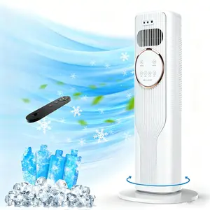 Quiet Oscillating Bladeless Tower Fan with Heating & Cooling, 2-in-1 Heater and Cooler Standing Fan, Fast Warmth & Instant Cooling for Home Bedroom Office