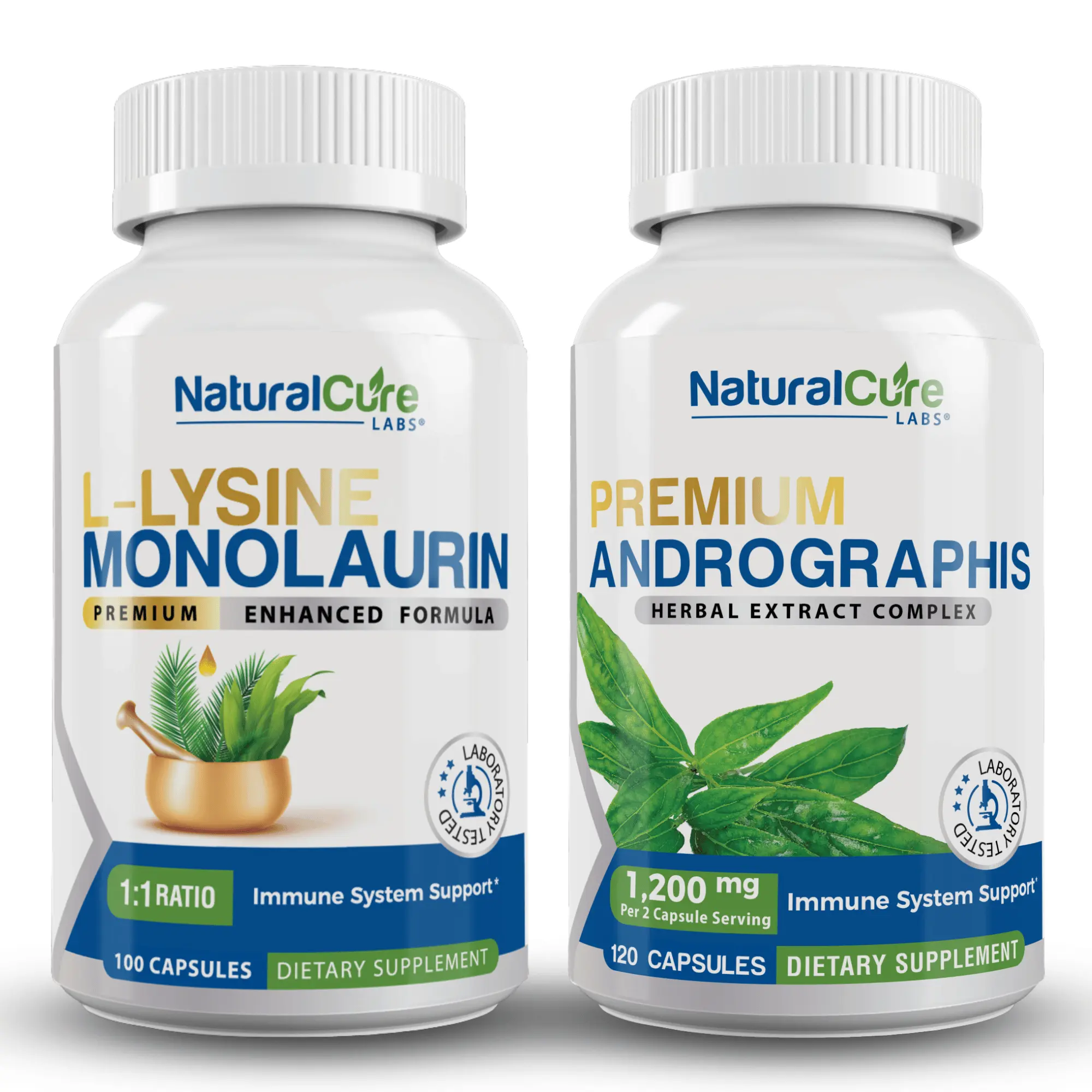 L-Lysine with Monolaurin & Premium Andrographis | Essential Aminos Daily Supplement Pack L-Lysine with Monolaurin & Premium Andrographis | Essential Aminos Daily Supplement Pack