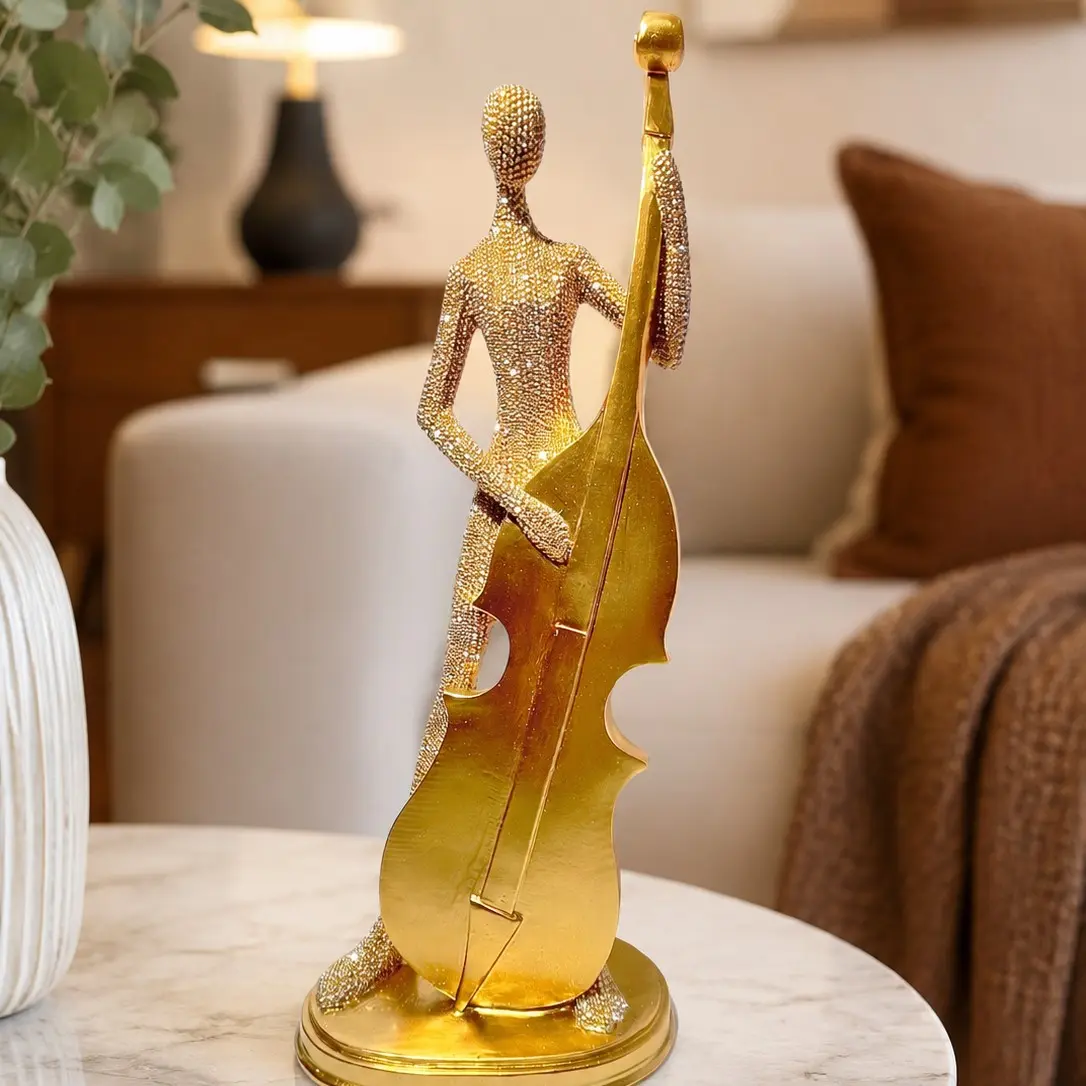 Abstract Violin Resin Figure Ornament, Decorative Figurine, Perfect for Living Room, Concert Hall, Bedroom, Elegant Decorative Piece, Ideal for Music Lovers