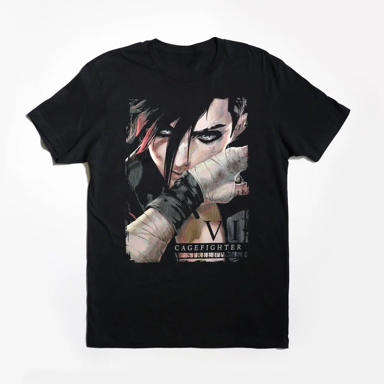 Jinx Vi Arcane Powder Graphic Tee, Vintage Animated Series T-Shirt, League of Legends Fan Apparel T072409