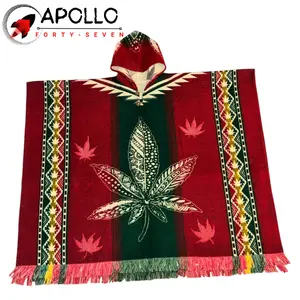 Special Leaf Poncho (Pot Inspired) - 100% Alpaca Wool - Limited Edition Men Women Design