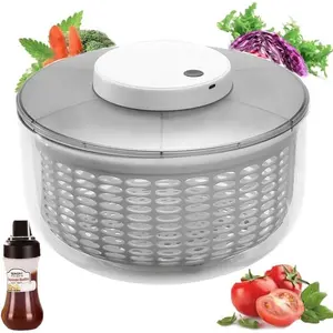 Electric salad spinner 63quart large capacity lettuce spinner with squeeze bottlebuiltin draining systemand bowl colander serves 612 persons perfect for family meals parties and gatherings