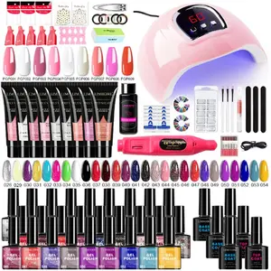Gel Nail Polish Kit with 18LED NailDryer Set Includes Base Matte/Glossy Top Coat for DIY Salon Home Gifts Volume 18l