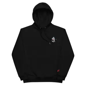 Scattered Hearts Premium Eco Hoodie - Black, Classic Style, Fleece Fabric, Hooded Design, Pocket, Suitable for Men