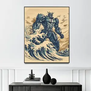Optimus Prime Transformers in Japanese The Great Wave off Kanagawa Style Poster