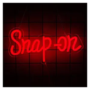 Sign Illuminated Snap-On Neon Sign Red Letter Billboard Sign Light Dimmable USB Powered For Home Garage Bar Game Room Wall Decor 36cmx18cm