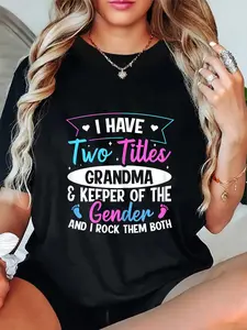 100% Cotton Gender Reveal Design for a Keeper of the Gender Grandma T-Shirt