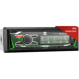 Dual Electronics XRM69RGB | 12-Character LCD Single DIN Car Stereo | RGB Custom Colors | Bluetooth Hands Free Calling & Music Streaming | Push to Talk Assistant | AM/FM | USB Playback & Charging