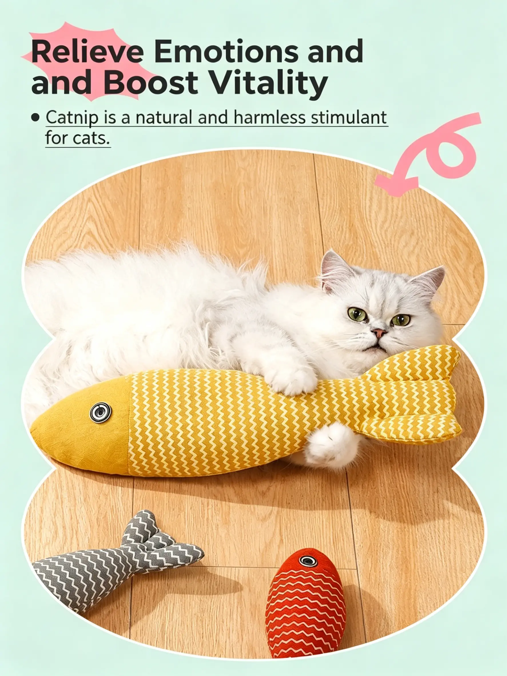 #SummerVibes #petlovers Catnip Cat Toy Fish for Kittens and Young Cats, Self-Entertainment Boredom Relief, Cat Chewing and Grinding Teeth, Cat Energy Consumption