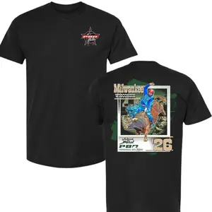 Milwaukee Wisconsin PBR Bull Riding T-Shirt – Velocity Tour 26 Rodeo Graphic Tee, Western Cowboy Style Shirt for Men & Women, Professional Bull Riders Fan Apparel Gift