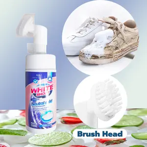 Water-Free Foam ShoeCleaner with Shoe Brush and Shoe Cloth, Sneaker Care,Ideal for Footwear, Full Grain Leather, Rubber