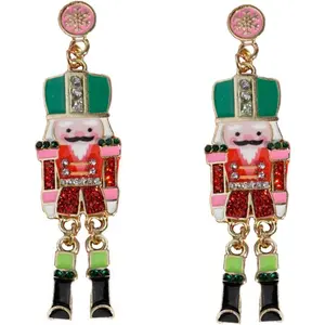 Nutcracker Earrings Christmas Stud Earrings Cartoon Earrings Cute and Fun Nutcracker  Christmas Party  for Women